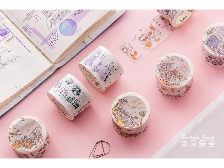 1 шт. васи ленты DIY японская бумага соль девушка маскирующая лента декоративные клейкие ленты Скрапбукинг наклейки размер 100 см* 5 м