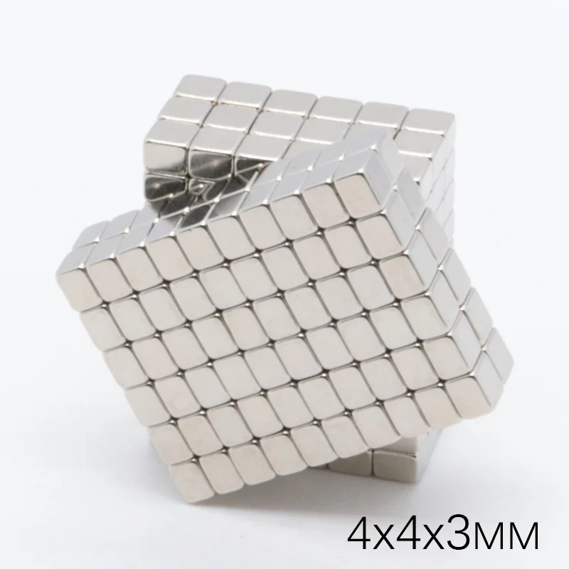 50 шт 4x4x3 мм N35 квадратный неодимовый магнит Малый сильный супер мощные магнитные постоянные магниты Магнитная Buck Куба неодимовый