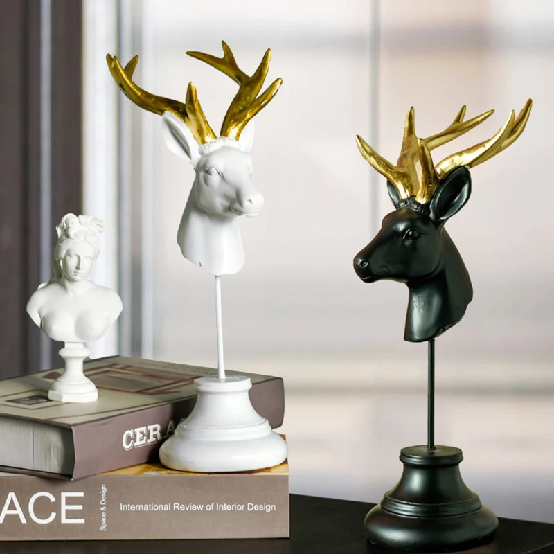 

Nordic Resin Miniatures Decoration Creative Branch Bird Deer Head Jewelry Storage Rack Living Room Accessories Christmas Gifts