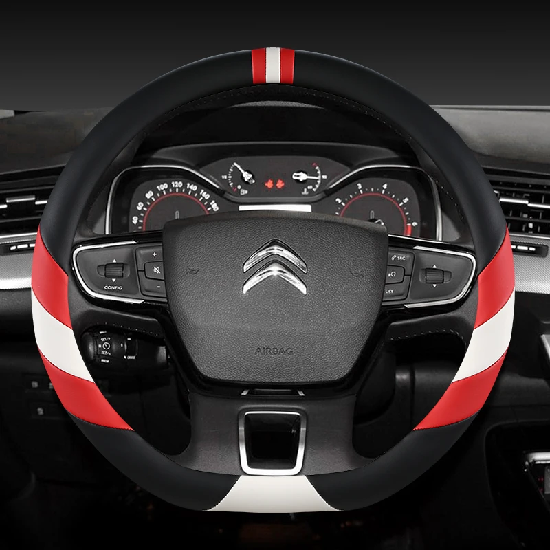 

Car Steering Wheel Cover 38CM D Type For Citroen C3-XR C4 Sega C4L Elysee DS3 DS4 DS5 DS3 Audi TT RS7 RS5 S3 S5 SQ5 TTS