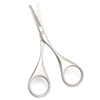

Smooth Tool Round Tip Eyebrow Scissor Home Safe Salon Portable Useful Professional Trimming Lightweight Makeup Stainless Steel