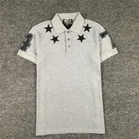 Polos décontractés brodés en coton avec col et couronne, chemise de skateboard, haut mignon, nouveauté 2021, 7, 4 étoiles, 046 1