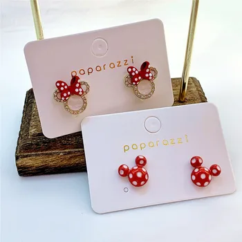 

Disney Mickey Mouse Earrings S925 Silver Needle Bow Red Ladies Girls Earrings Out Jewelry Gift