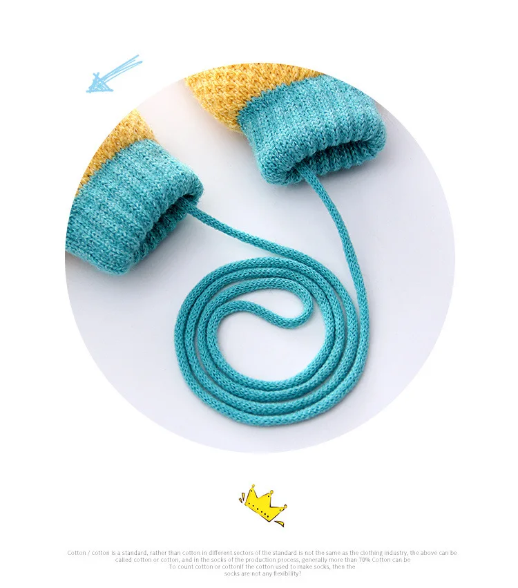 baby accessories New Arrival Winter Baby Boys Girls Knitted Gloves Warm Full Finger Mittens Gloves with Rope For Children Toddler Kids 2-4Years cheap baby accessories	