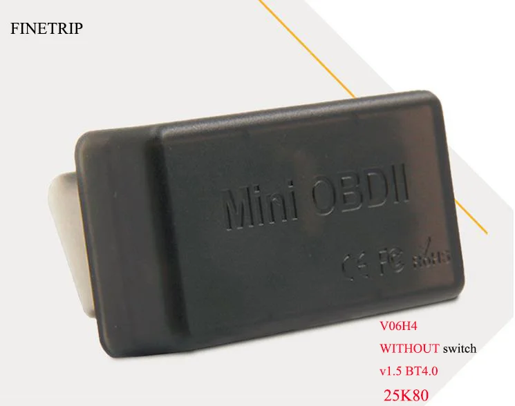 v1.5 elm327 bluetooth OBD2 автоматический сканер мини OBDII BT 4,0 диагностический сканер для автомобиля адаптер для IOS/Android/Windows - Цвет: V06H4 25K80