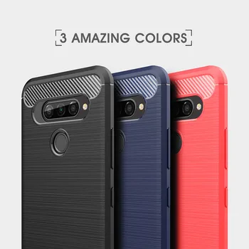 

200pcs/lot Business Case For LG K61 Q70 K40S K20 W30 W10 Stylo 5 K40 G8 V60 V50 ThinQ Carbon Fiber Brushed TPU Back Cover