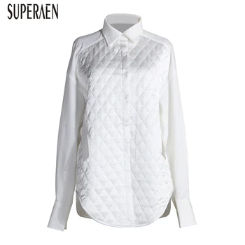 

SuperAen Europe Fashion Women Shirts 2020 Autumn and Winter New Long-sleeved Blouses and Tops Ladies Wild Casual Women Clothing
