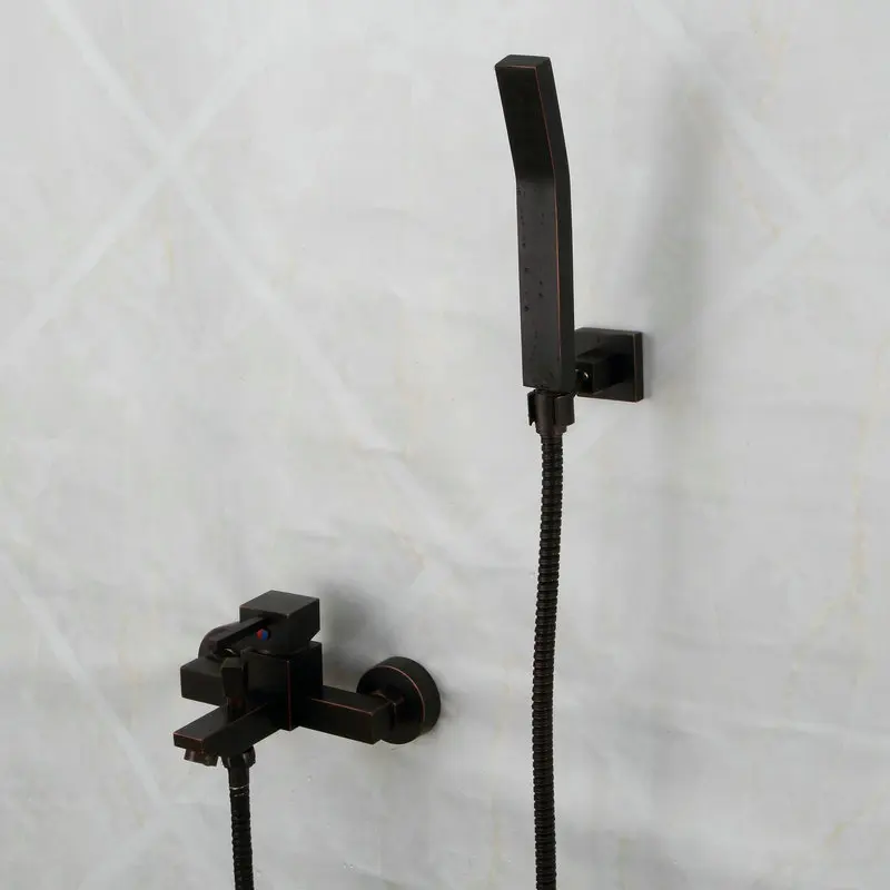 Bathroom-Vintage-Nickel-Brushed-Black-Brass-Simple-Shower-Set-Wall-Mounted-Bath-Shower-Mixer-Tap-Faucet