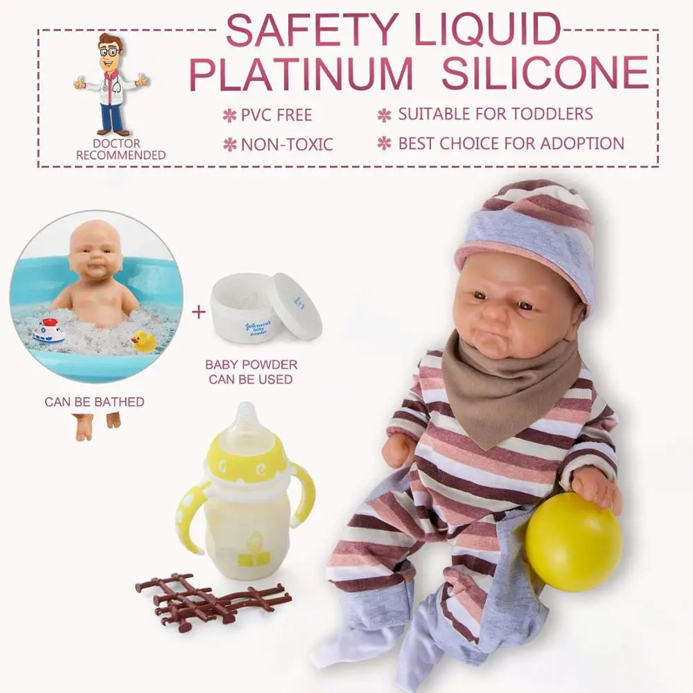 IVITA WG1512 36cm Silicone Reborn Baby Dolls Born Full Silicone