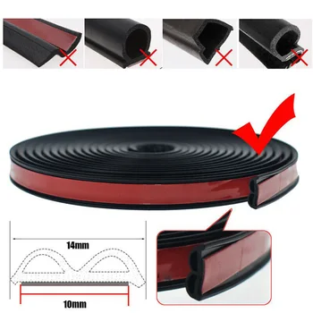

5M Seal strip B-Shape Car Door Trunk Trim Moulding Rubber Double-sided