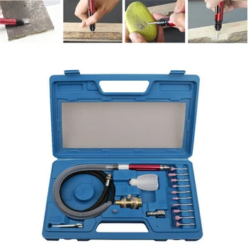 

17Pcs/Set Air Mini Micro-Die Grinder Kit Pneumatic Grinding Small Engraving Plastics Metal Speed Abrasive Tool Engraver Shaft