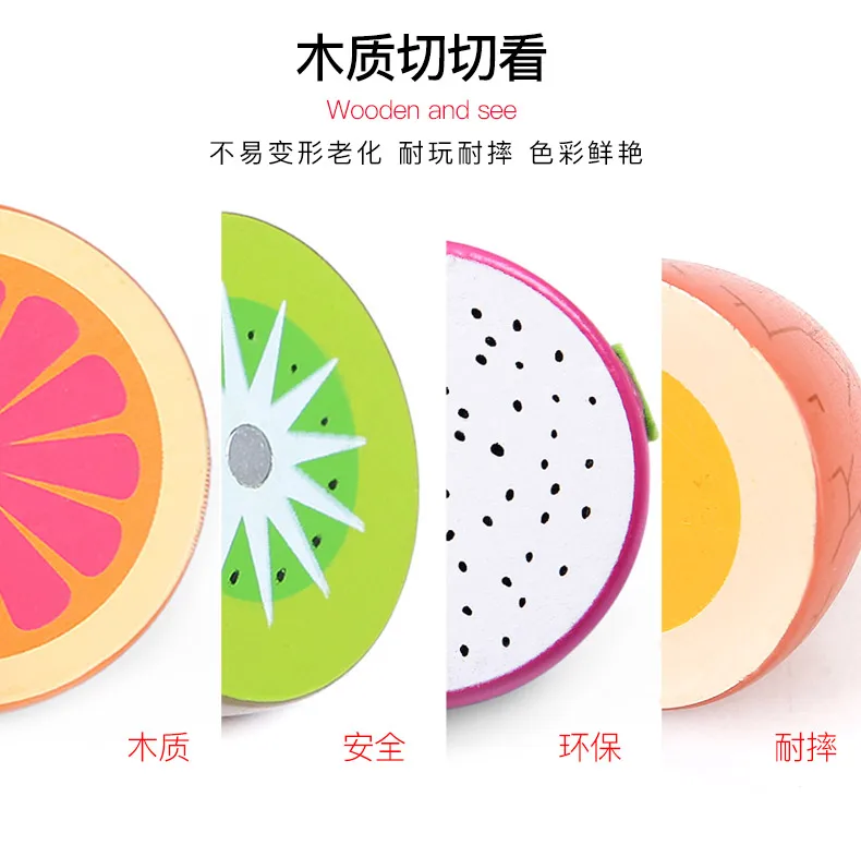 Wooden Magnetic Cut Fruit Every Family Fruit& Vegetable Cutting Slicer Have Play kitchens Every Family