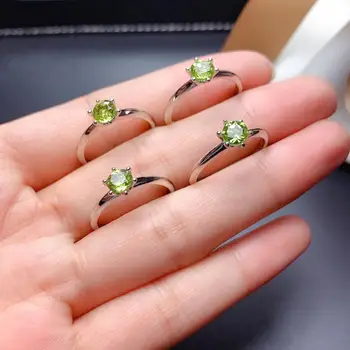 

SHILOVEM 925 sterling silver PERIDOT rings classic fine Jewelry women wedding women open GIFT wholesale new 5mm mj0505881agg