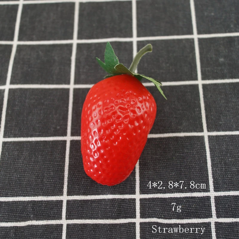 Strawberry Artificial Fruits Plastic Simulation Kitchen simulated fruit Supplies for Party Home Decor Simulated Fruit and Vegetable Model - Цвет: Strawberry