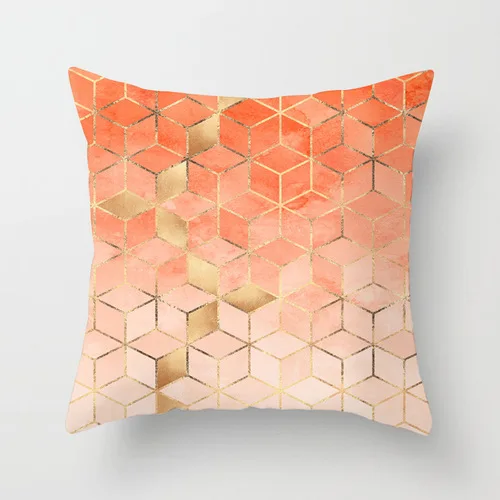 Marble simple abstract geometry pillow pillow short plush pillowcase customization christmas cushions Cushions