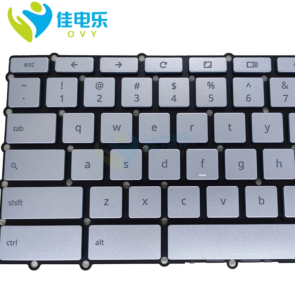 Teclado Retroiluminado para Asus Chromebook Flip C434 us Inglês Francês Azerty C434ta E10013 Teclados Teclados Prateados 0kn1-aa1us12 Novo - Imagem 3
