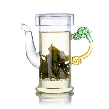 

1x 200ml Dragon-shaped Handle Ears Heat-Resisting Glass Teapot Water Coffee Tea Pot with infuser & Round Lid