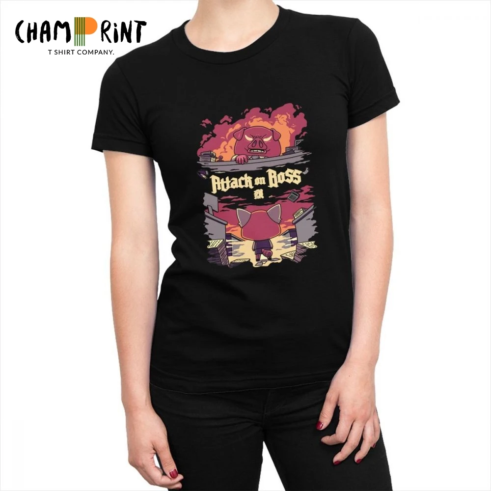 

Aggretsuko Tshirt Aggressive Retsuko Attack On Boss Women's T-shirts Grunge Rock Tee Shirt Tops Cotton Clothes for Female