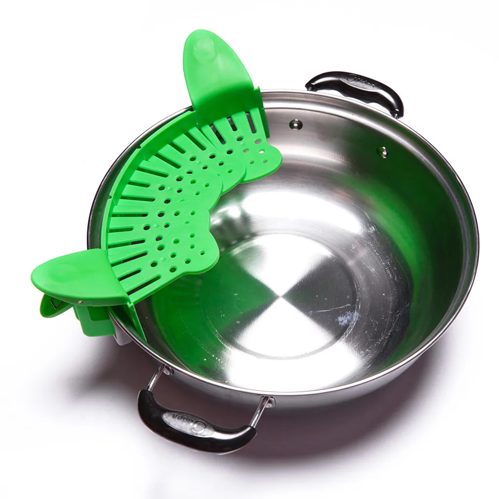 Kitchen Foldable Telescopic Drain 1PC Silicone Foldable Retractable Pan Side Dish Drainer Household Creative Strainer