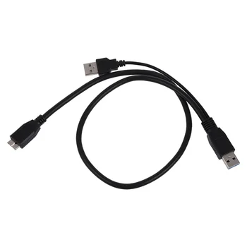 

AMS-USB 3.0 Y-Cable Y Cable Micro Type B Male to Standard Type A Male Black