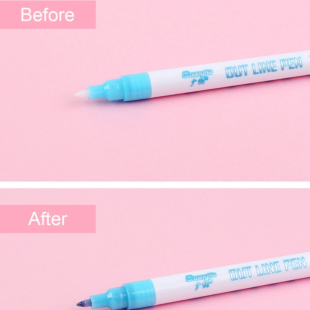 Маркеры для рисования металлические двойные линии 8 цветов|Маркеры рисования| |