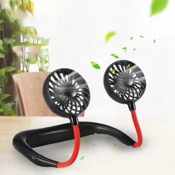 

Hands-Free Hanging USB Rechargeable Dual Fan Hanging Neck Fan 360 Degree Rotation Refrigeration Portable Mini Air Cooler Fans