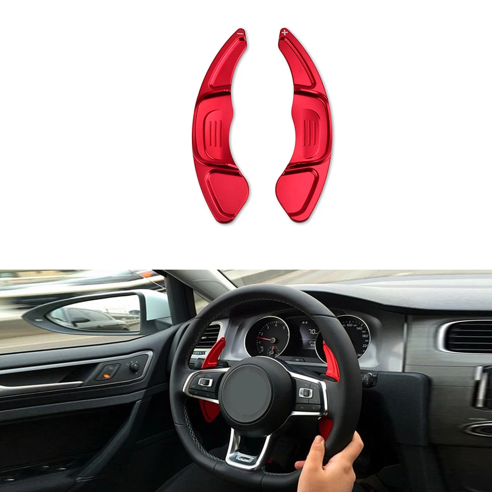 

AL-alloy Red Steering Wheel Shift Paddle Extension for Golf 7 R GTD ALU