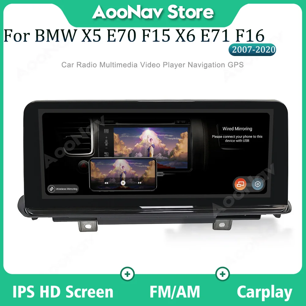 

Android 11 Car Radio with touch screen For BMW X5 F15 E70 X6 E71 2007-2020 NBT System GPS Navigation Multimedia Player