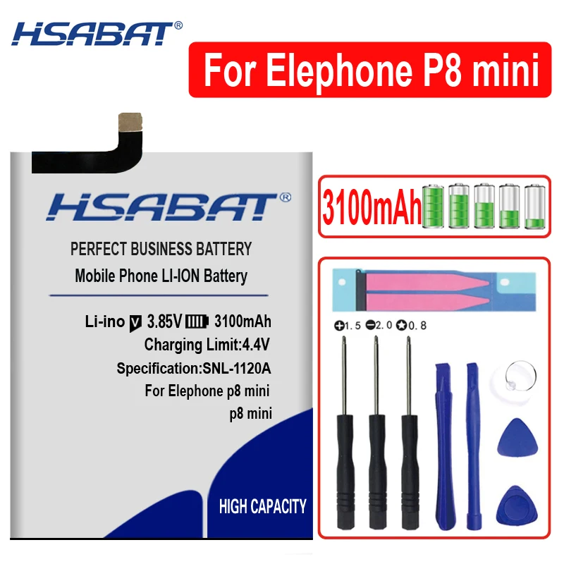 HSABAT 3100mAh Battery for Elephone P8 mini