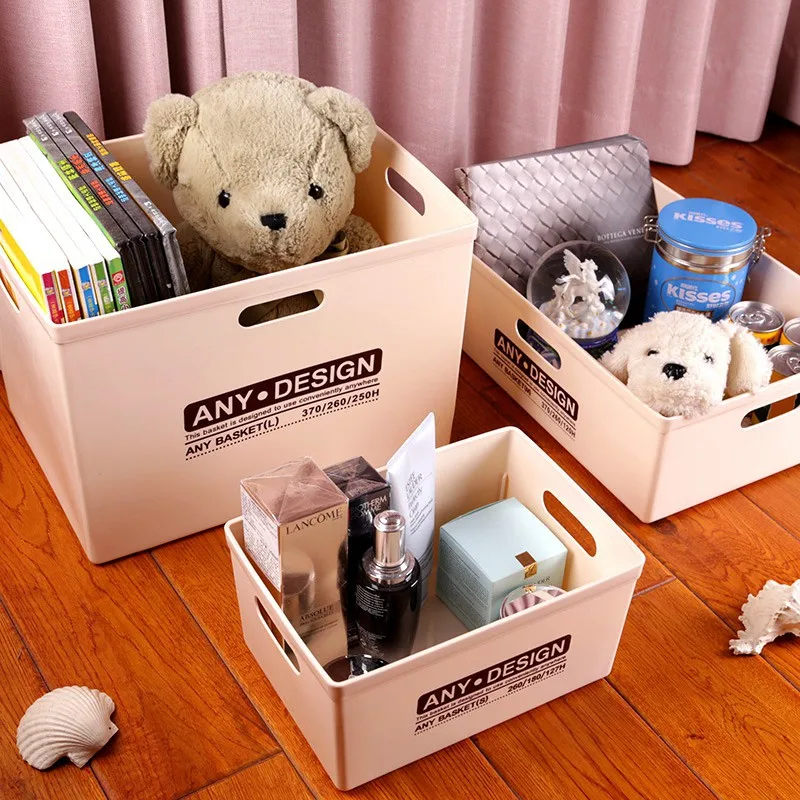 

Office Supplies Large Size Desktop Plastic Storage Basket File Storage Box Cosmetics Toy Hand Box without Cover