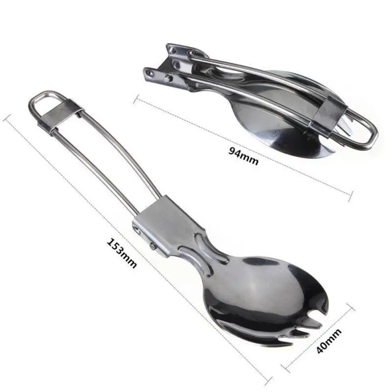 

Outdoor PortableTravel Cutlery Set Camping Utensils Set Stainless Steel Tableware Folding Spoons Fork Tools Hot Sale