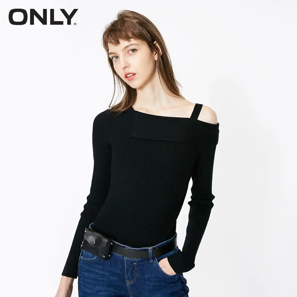 

ONLY autumn new off-the-shoulder stretch slim sweater | 118424507
