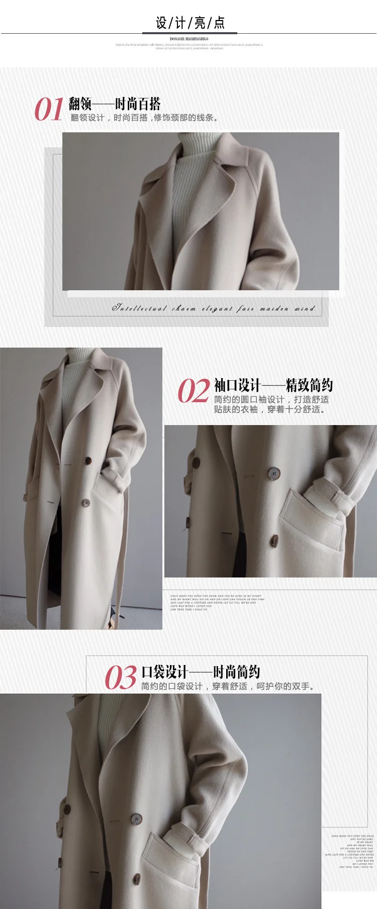 Однотонное свободное женское длинное пальто Cashmer модное повседневное теплое женское Шерстяное Пальто двубортное белое пальто и куртка
