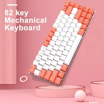 

82 Keys Mechanical Keyboard ABS Keycap Two-color Injection White Light Backlight USB Wired Gaming Mechanical Keyboards For Gamer