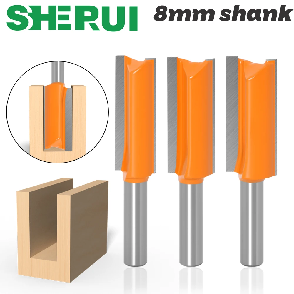 8mm Shank Tungsten Carbide Double Flute Woodworking Router Bit