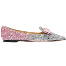 Милые женские туфли на плоской подошве с градиентом розового цвета