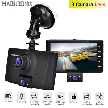 MaoHooMa 170 度視野角ダッシュカム車 Dvr カメラのビデオレコーダーデュアルレンズレジストラ 3 1 で HD 1080 dashcam 4 インチ