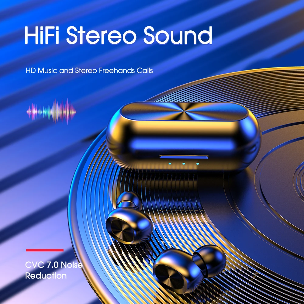 2020Newest True Wireless Bluetooth Earphones 5 0 Touch Control TWS Bluetooth Earbuds Waterproof Supper Bass 9D Stereo Music Head