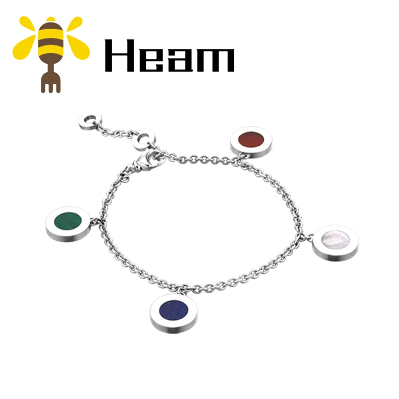 Heam original high quality 925 sterling silver Bulgaria bracelet for women round ceramic shape fashion classic couple jewelry - Окраска металла: style 4