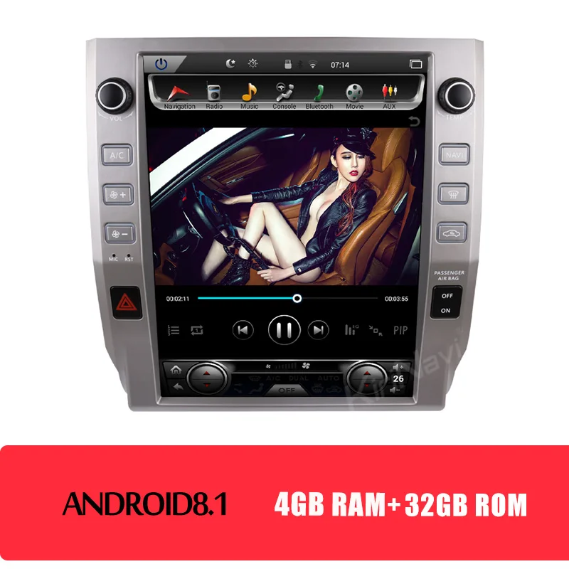 Android Car Radio KiriNavi Telsa стиль вертикальный экран 10," Android 8,1 Автомагнитола для Toyota Tundra Автомобильный мультимедийный плеер Авто Gps навигация 4G - Цвет: Android Car Radio
