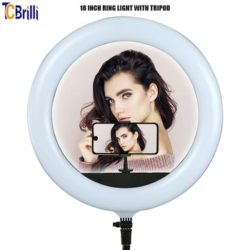 

Professional 18 Inch Ring Light With Stand Makeup Annular Lamp 45cm Photography Lighting Large Selfie Ring Lamp With Tripod