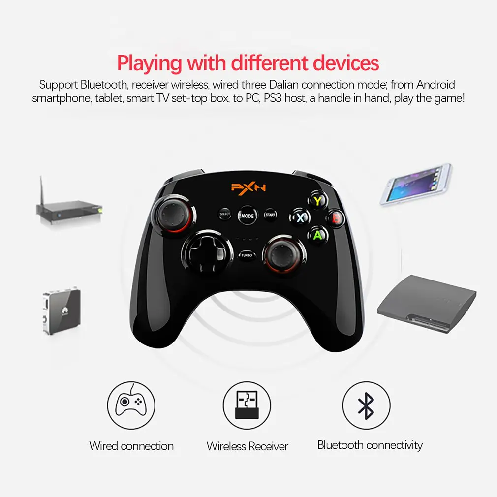 PXN 9608 2.4GHz Wireless Bluetooth V4.0 Removable Shell Joystick for Android Phone with Cover with Telephone Clip