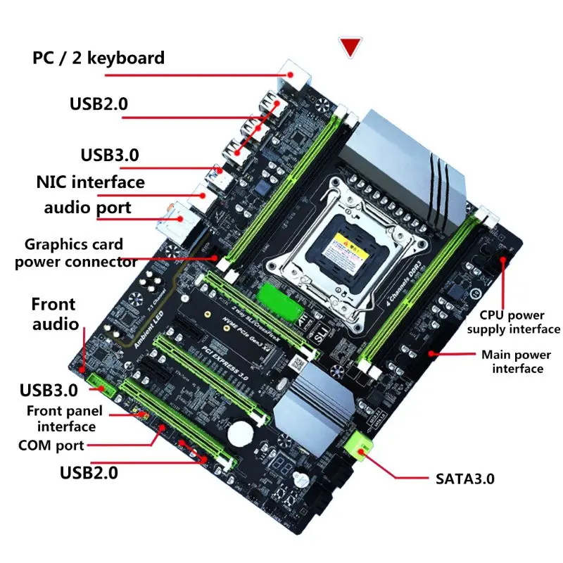 X79T Turbo Mainboard LGA2011 Desktop Computer Motherboard with E5 2650 CPU 2x8GB=16GB DDR3 RECC Memory