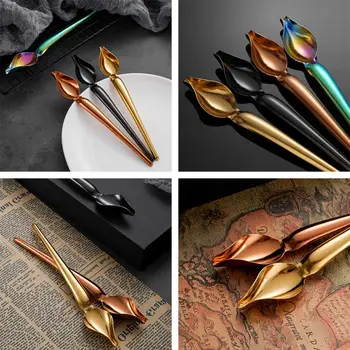 

Stainless Steel Chocolate Spoon Pencil Filter Spoons Pastry Chef Drawing Sauce Embellishment Tool Cake Baking Dessert Spoons