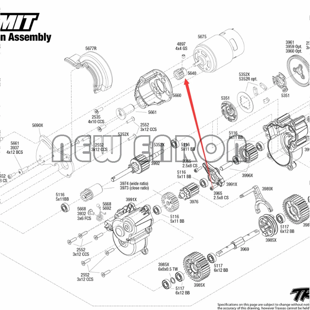 Новинка жесткий стальной мотор ENRON 5644/5640 1P шестерня 19T 20T 21T M0.8 32P 5 мм подходит для