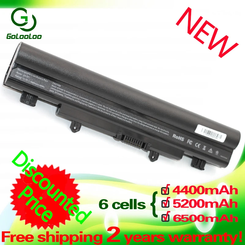 Аккумулятор Golooloo для ноутбуков ACER AL14A32 6 ячеек Aspire E14 E15 E5 421 с ноутбука ячейками 7