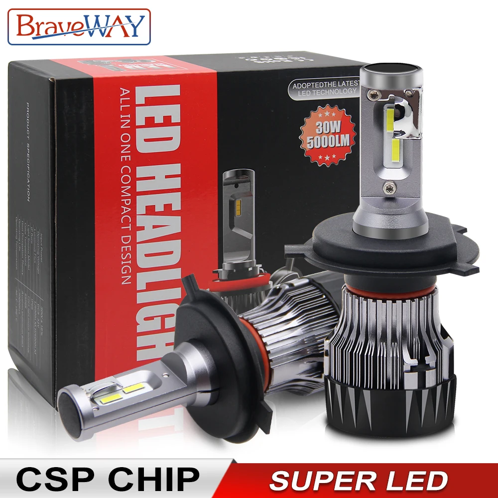 

BraveWay H4 LED Bulb H7 H8 H11 HB3 HB4 9005 9006 9012 Car Light Bulbs H4 Headlight nebbia tetris lamp H7 LED for Moto Auto 12V