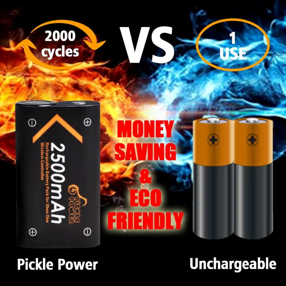 2500mAh high capacity xbox one battery pack