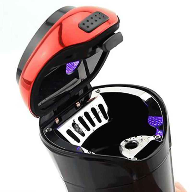 Автомобильная пепельница с светодиодный съемный прикуриватель USB, зарядное устройство солнечной кнопочная ячейка зарядки многофункциональный держатель