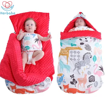 

Herbabe Newborn Stroller Sleeping Bag Winter Warm Wheelchair Envelope Sleepsacks 100% Cotton Baby Swaddle Wrap Toddler Blankets